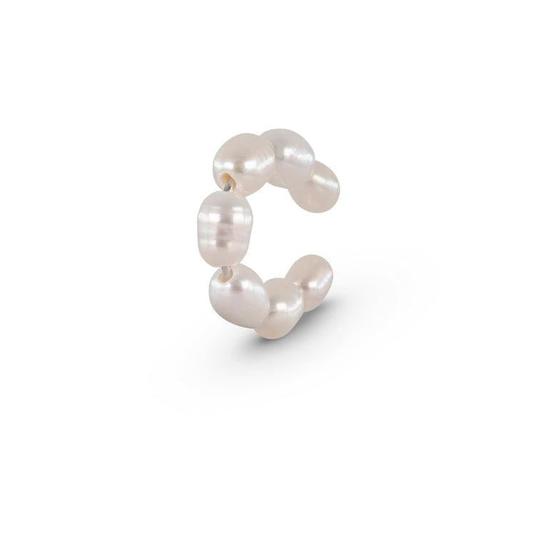 Sterling Silver Ear Cuff with Natural Freshwater Pearls