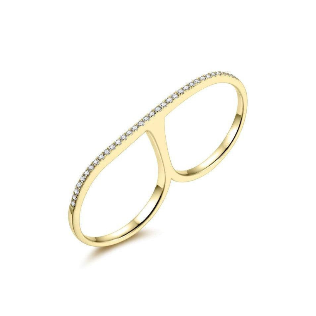 Gold two 2025 finger ring