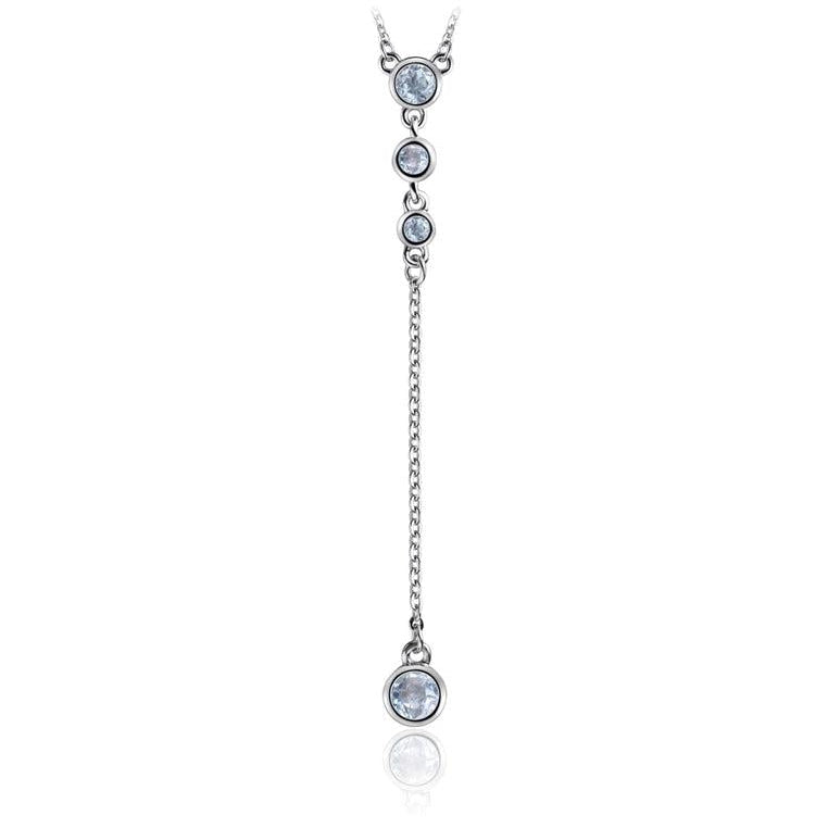Sterling Silver Necklace with Sky Blue Topaz