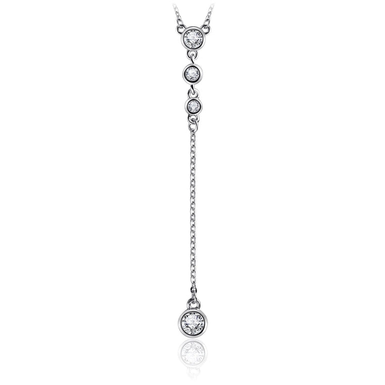 Sterling Silver Necklace with White Topaz