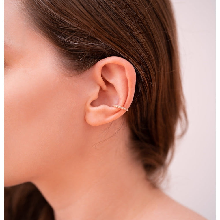 18K Rose Gold Vermeil Ear Cuff with White Topaz