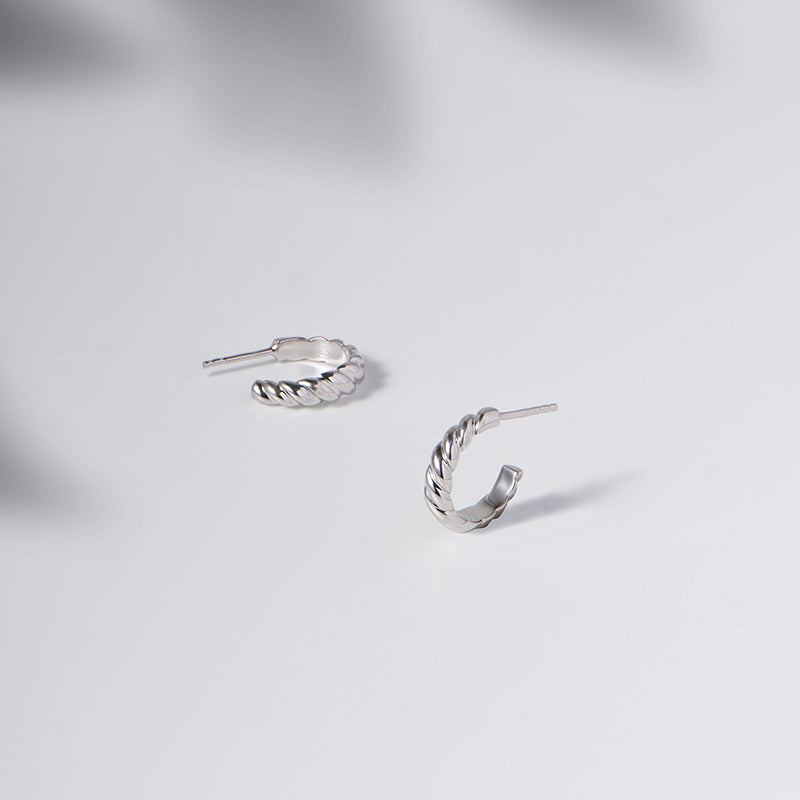 Sterling Silver Twisted Hoops