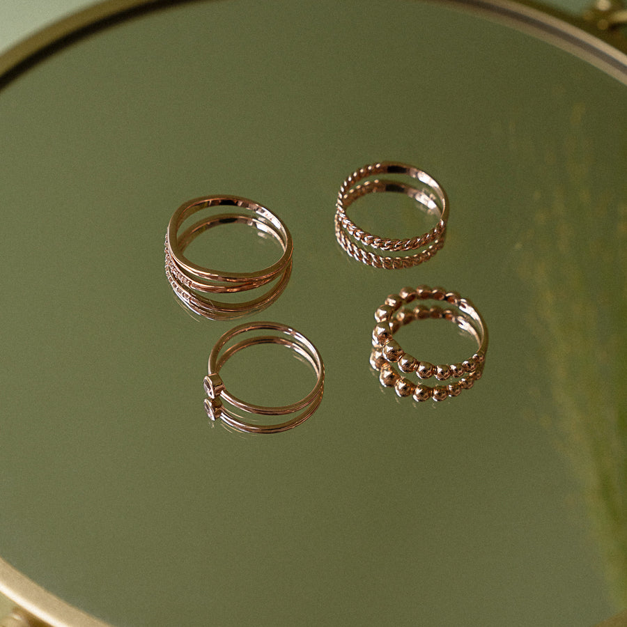18K Rose Gold Vermeil Ring with White Topaz