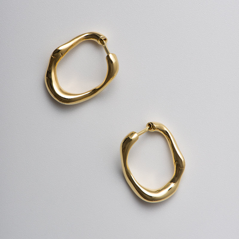 18K Gold Vermeil Sculpted Glow Hoops