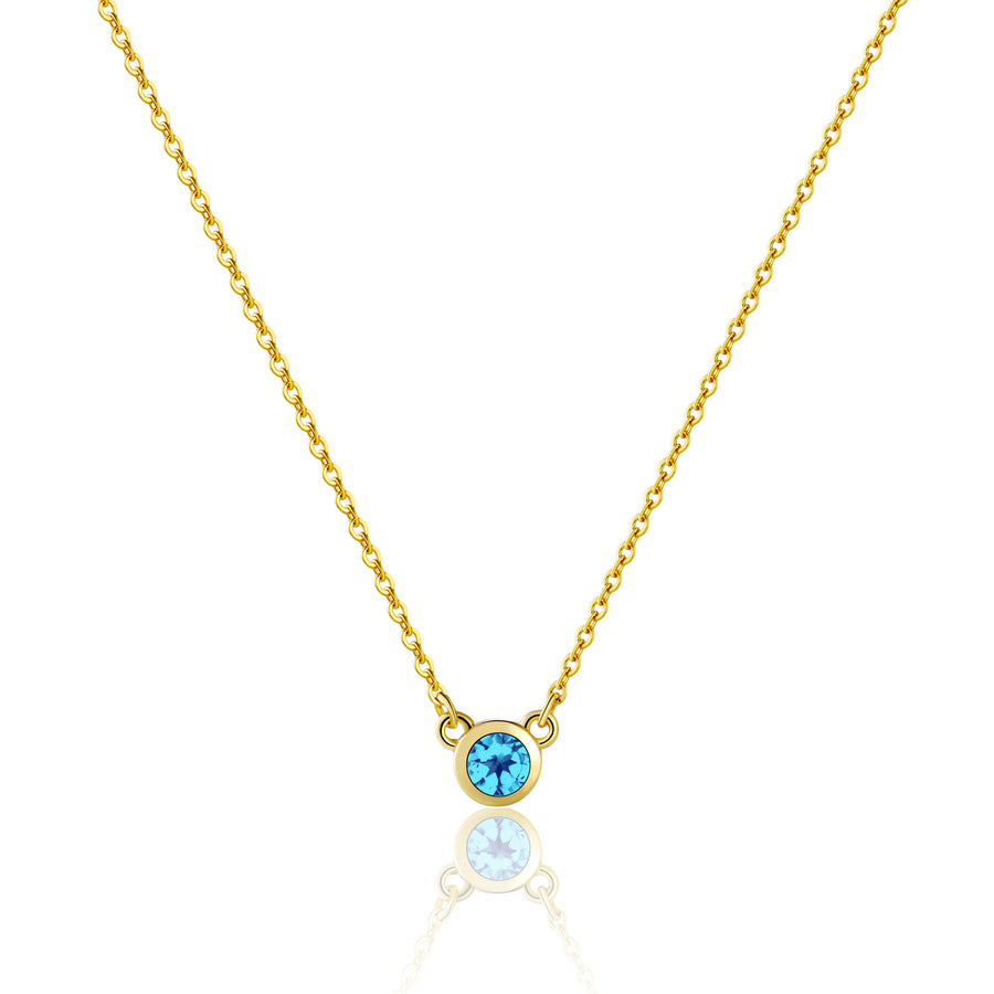 18K Gold Vermeil Necklace with London Blue Topaz