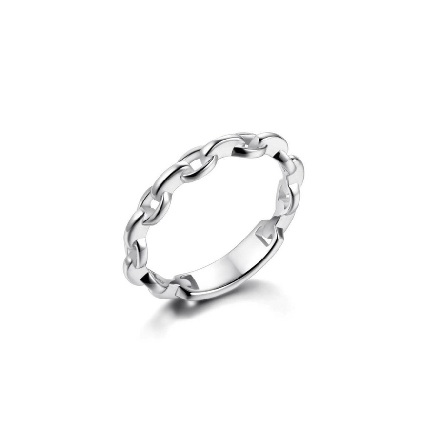 Sterling Silver Double Sided Chain Ring