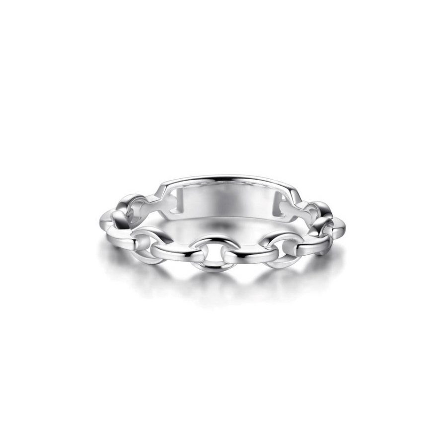 Sterling Silver Double Sided Chain Ring