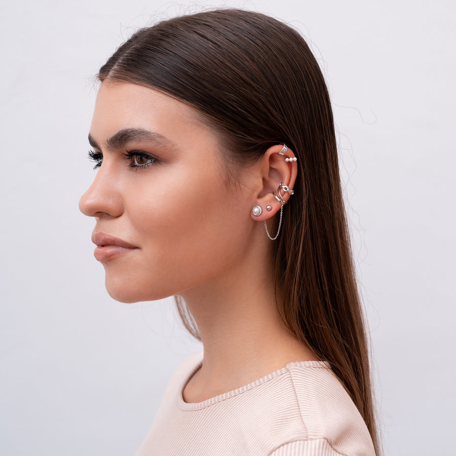 Sterling Silver Sphere Stud Earrings