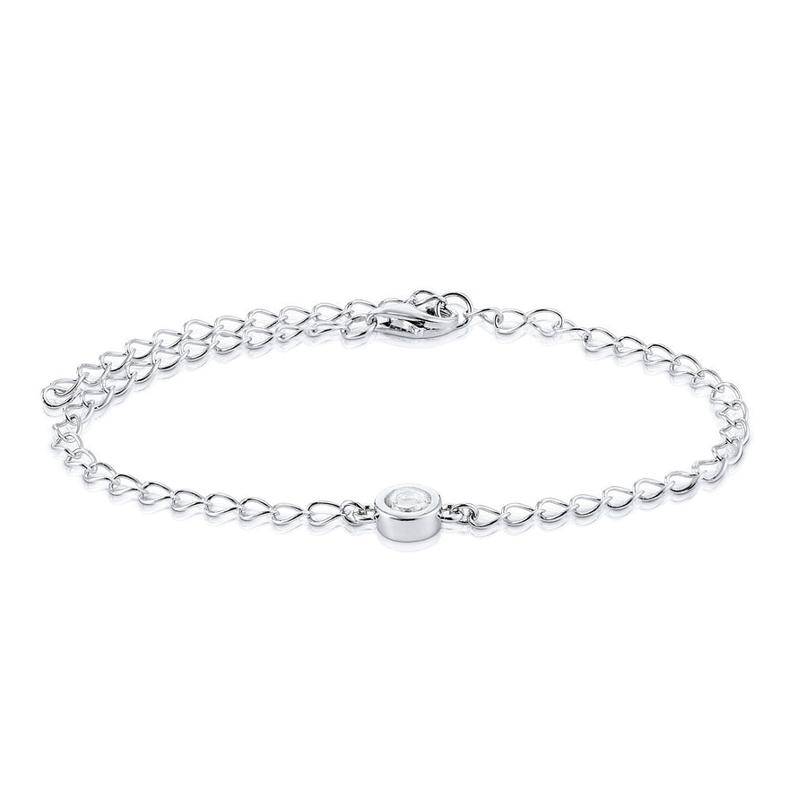 Sterling Silver Bracelet with White Topaz