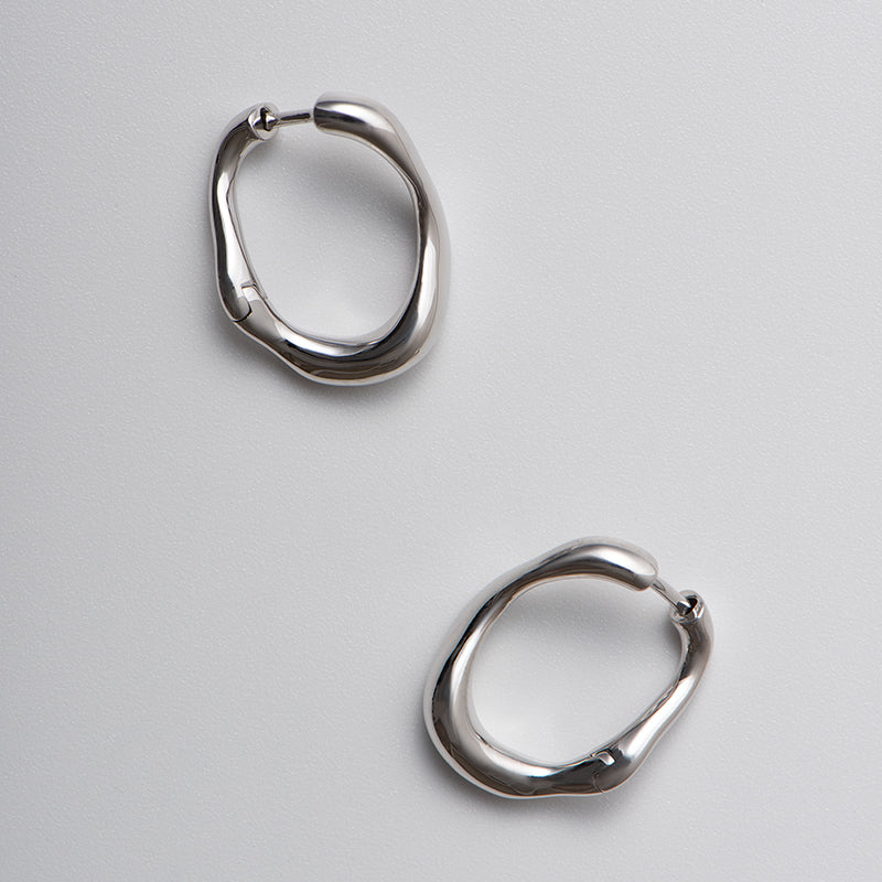 Sterling Silver Sculpted Glow Hoops