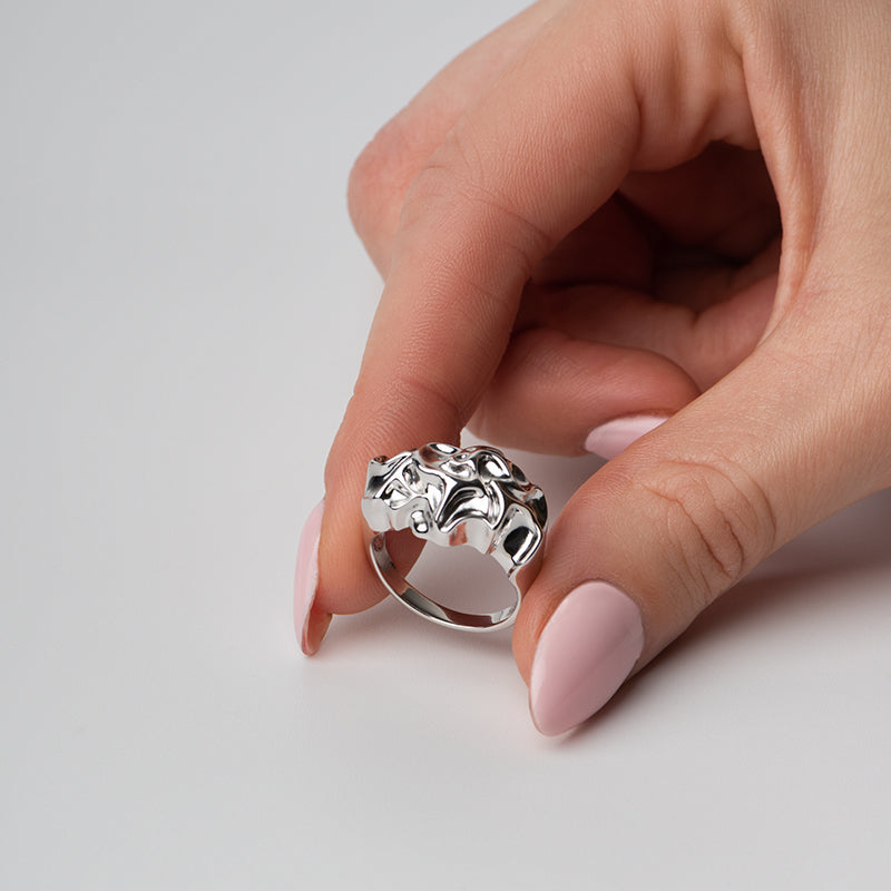Sterling Silver Sculptured Fold Ring