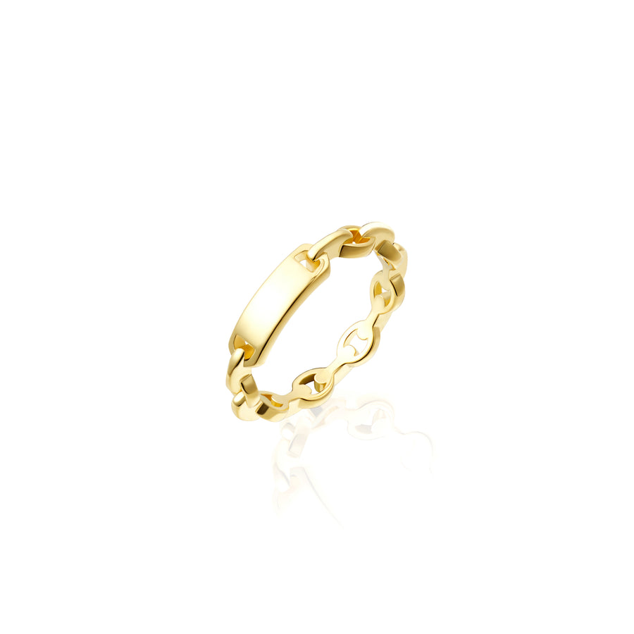18K Gold Vermeil Double Sided Chain Ring