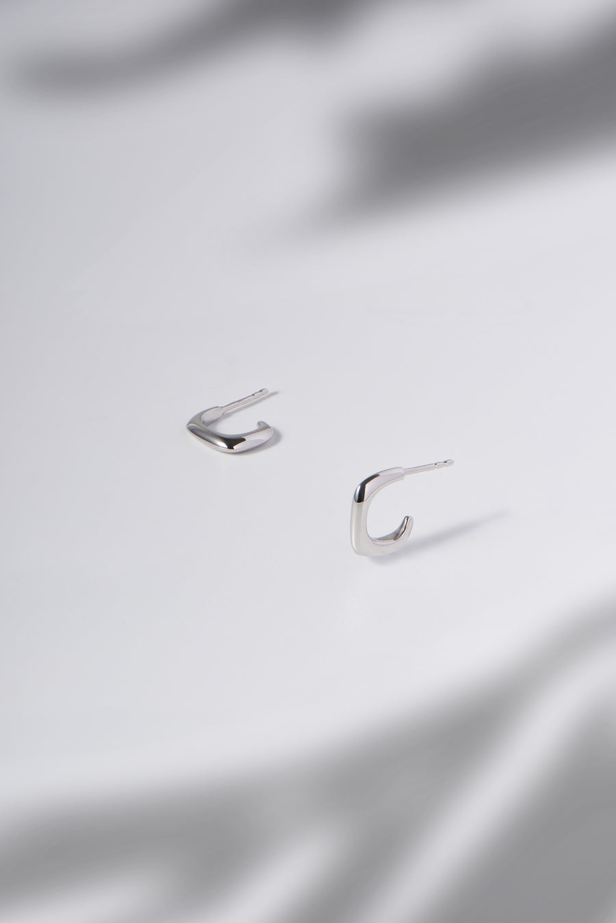 Sterling Silver Rectangular Huggies