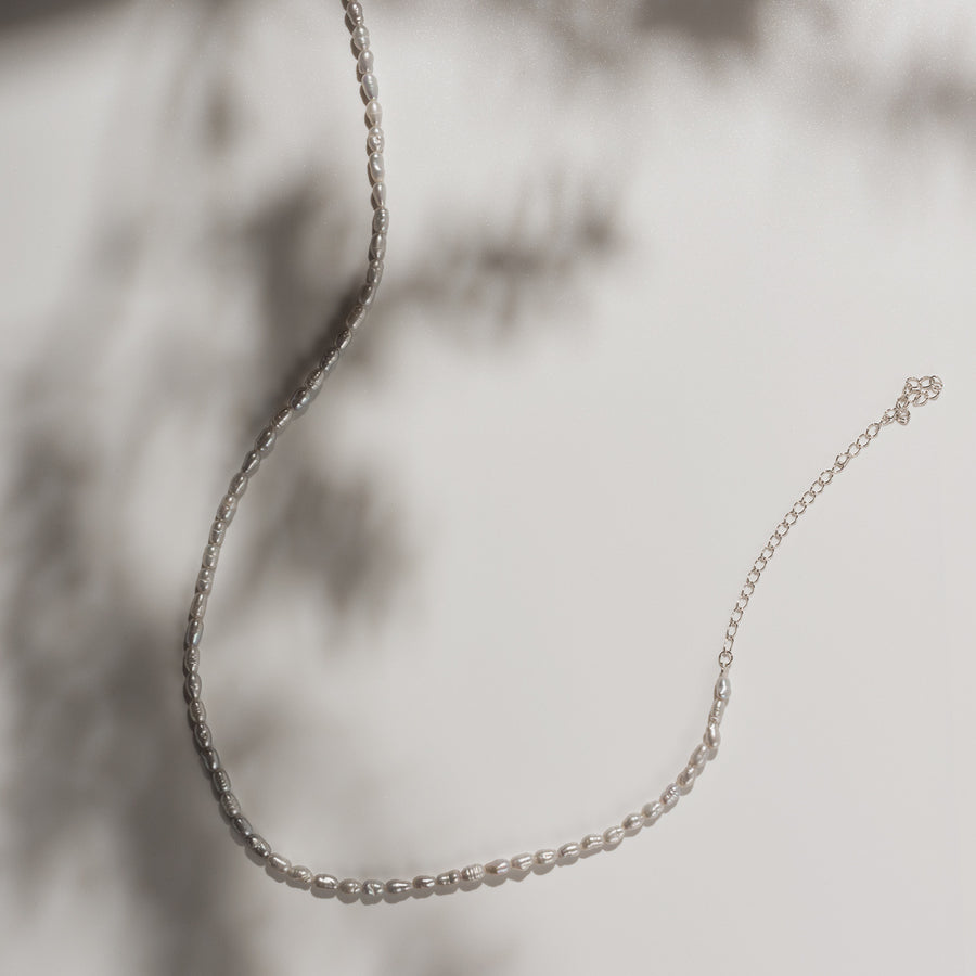 Sterling Silver Grey Pearl Choker
