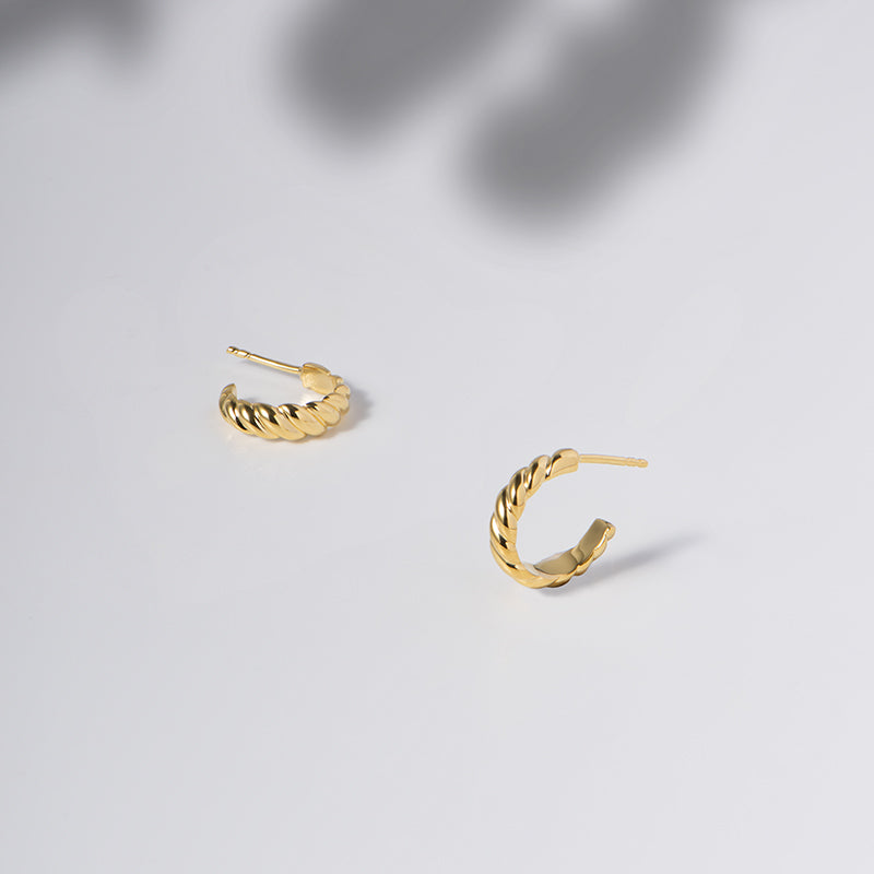 18K Gold Vermeil Twisted Hoops