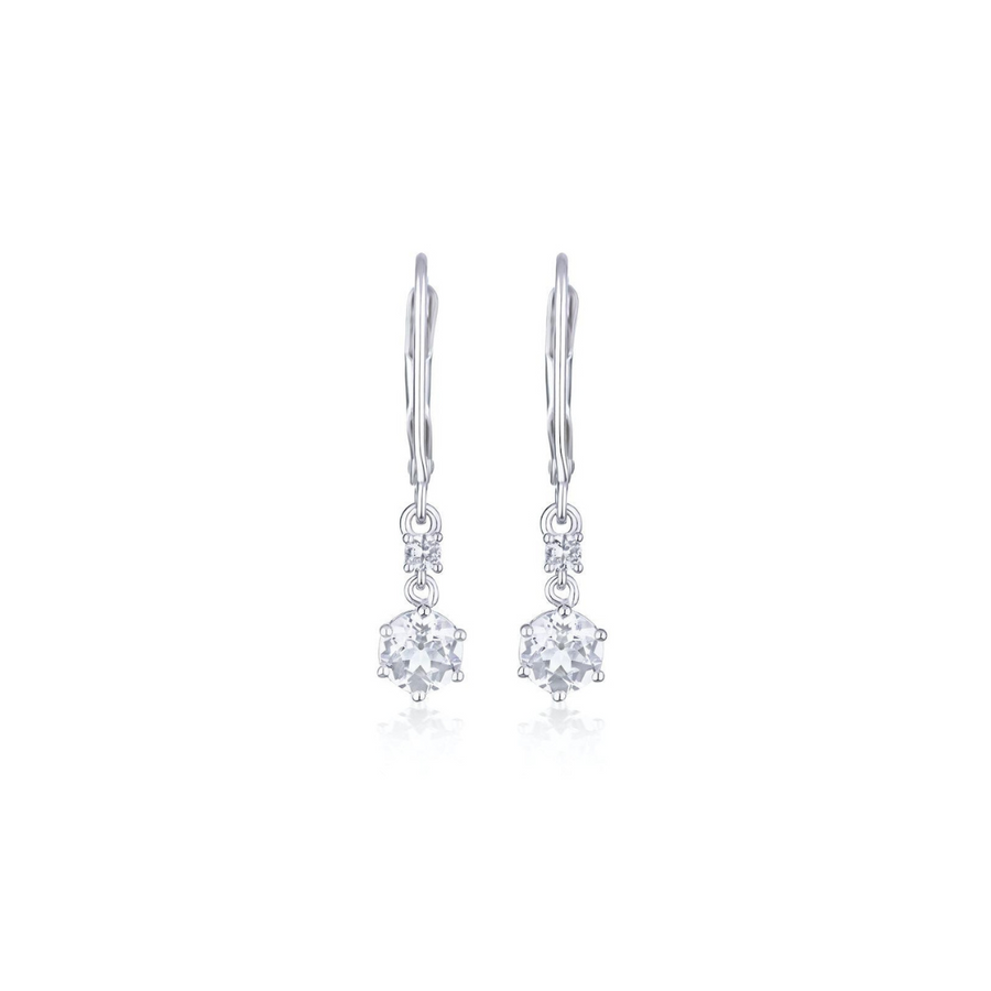 Sterling Silver Earrings with White Topaz