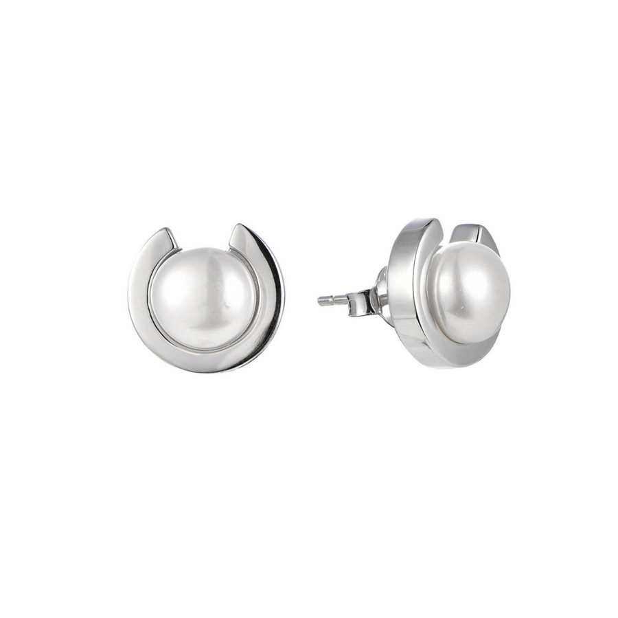 Sterling Silver Jacket Earrings with Natural Freshwater Pearl