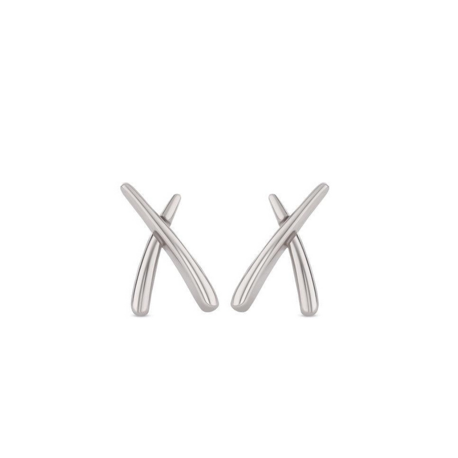 Sterling Silver Cross Stud Earrings