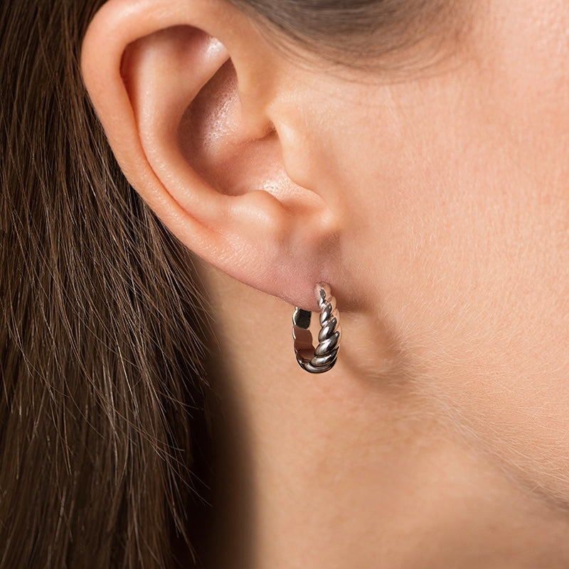 Sterling Silver Twisted Hoops