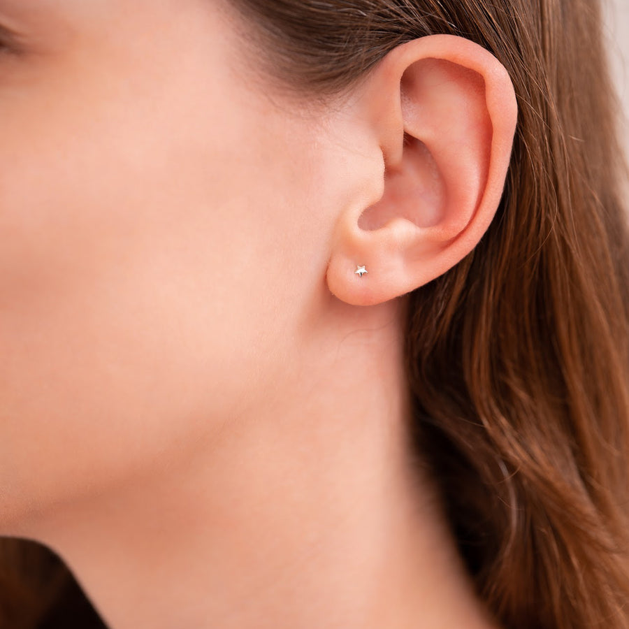 Sterling Silver Earring Studs Star Shaped
