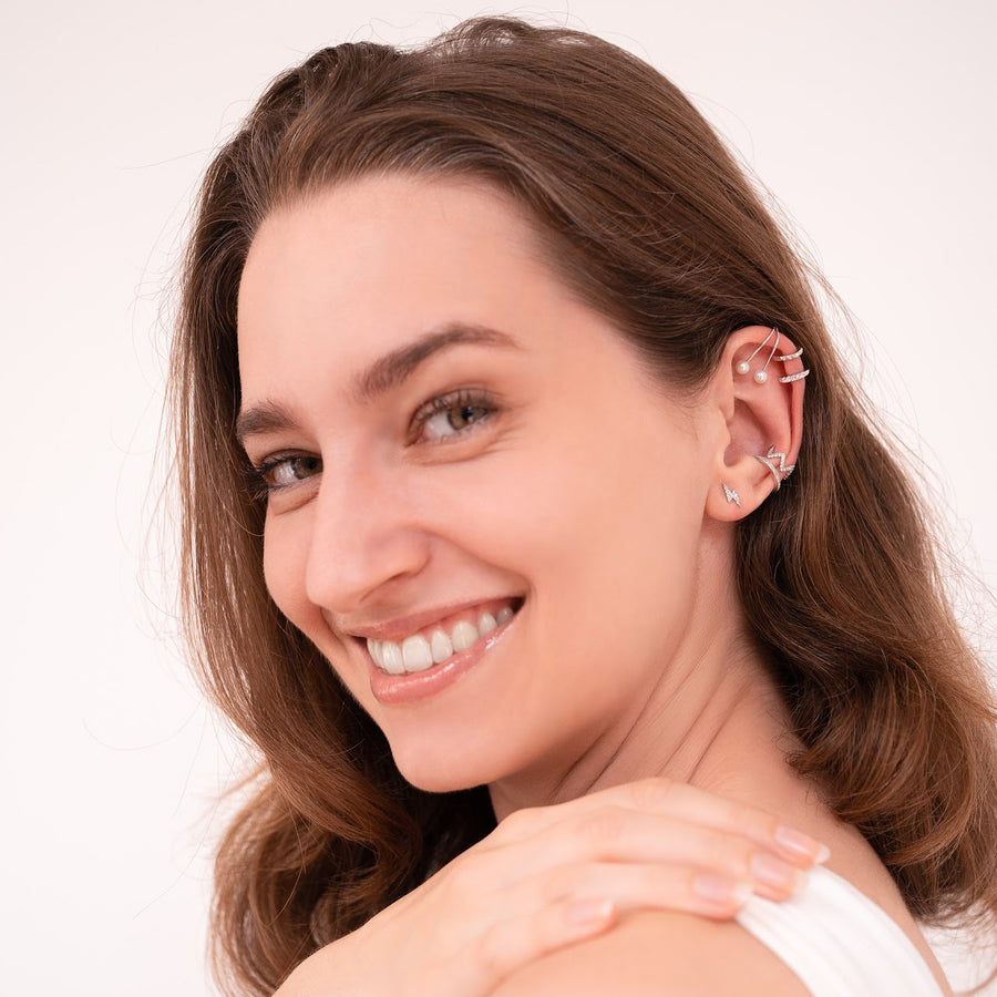 Sterling Silver Flash Stud Earrings