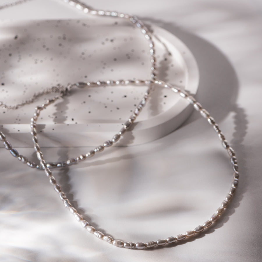 Sterling Silver Grey Pearl Choker