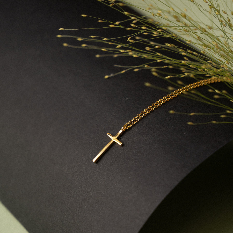 18K Gold Vermeil Cross Necklace