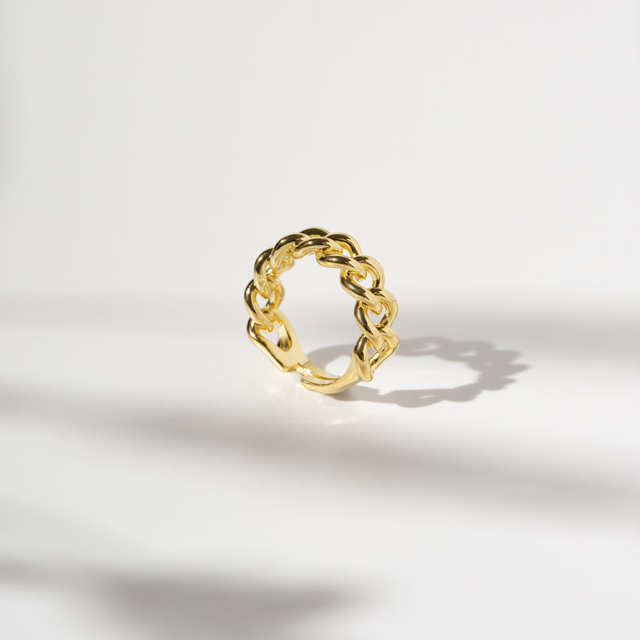18K Gold Vermeil Chunky Chain Ring