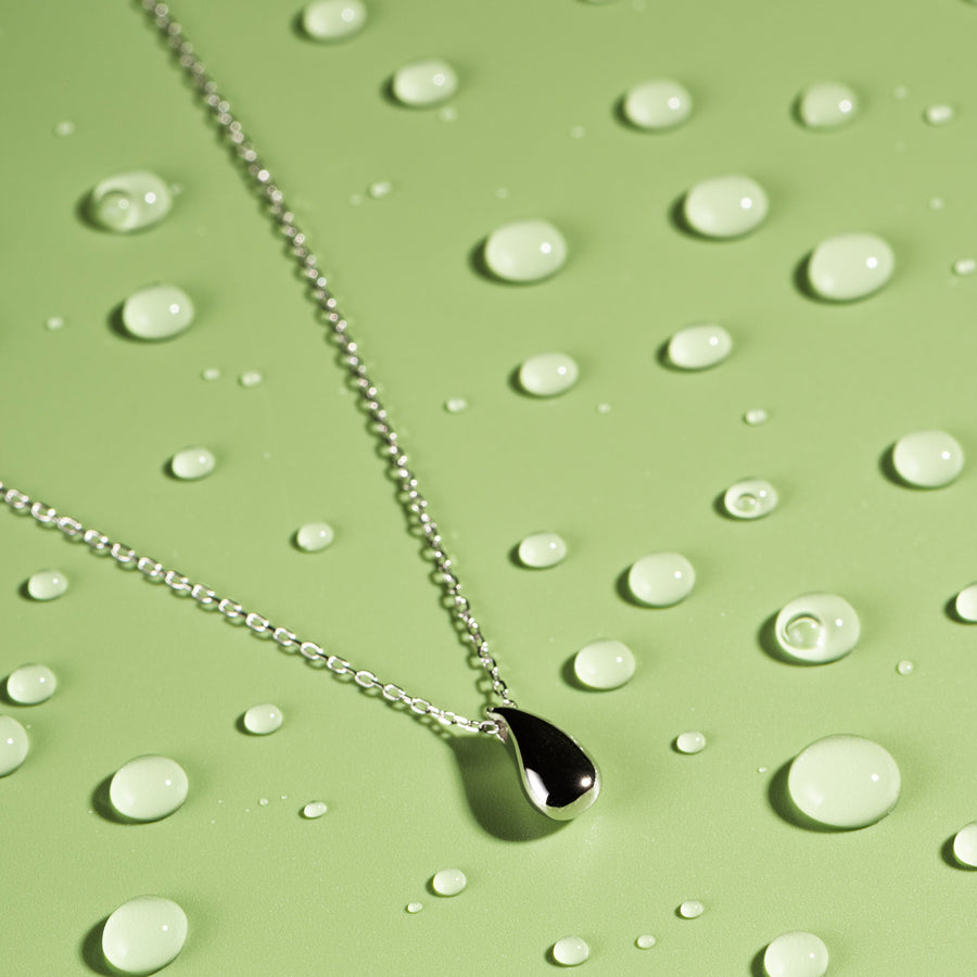 Sterling Silver Necklace with Drop Pendant