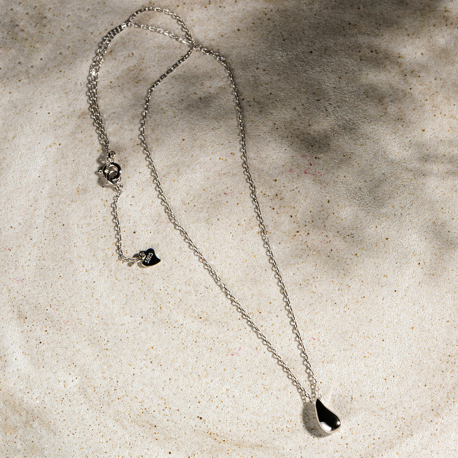 Sterling Silver Necklace with Drop Pendant