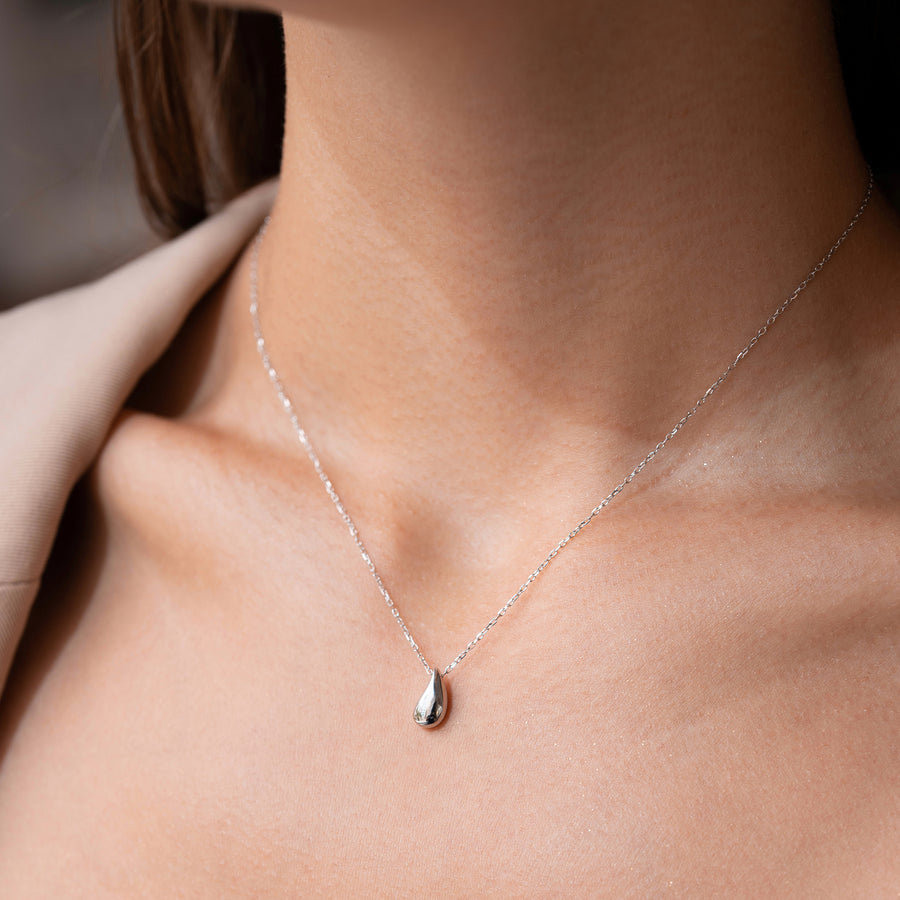Sterling Silver Necklace with Drop Pendant