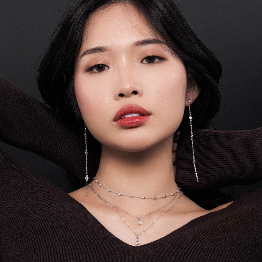 Sterling Silver Choker Necklace with Sky Blue Topaz