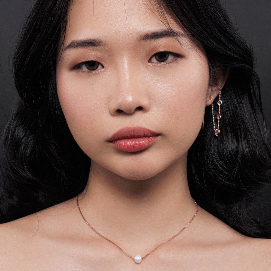 18K Rose Gold Vermeil Necklace with Freshwater Pearl