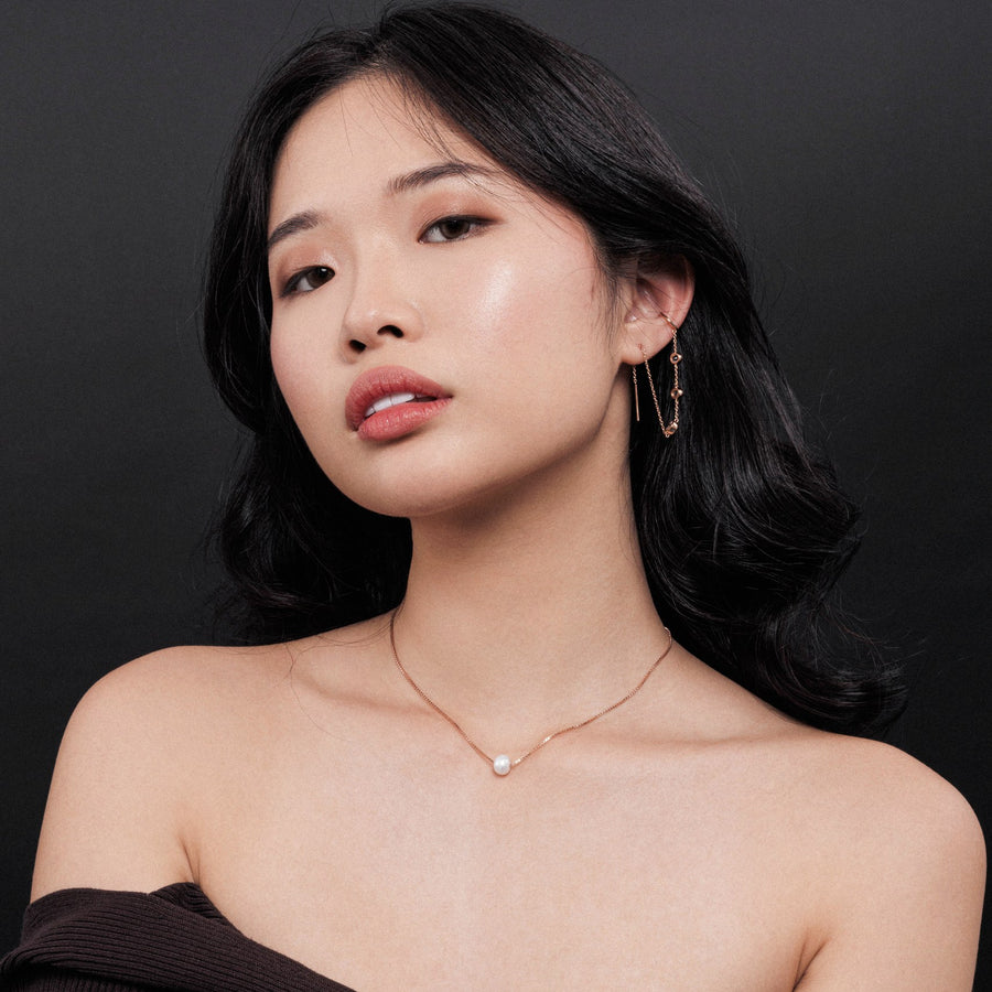 18K Rose Gold Vermeil Necklace with Freshwater Pearl
