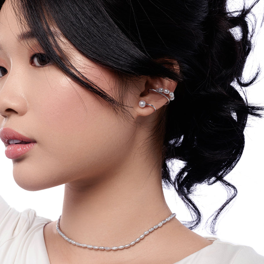 Sterling Silver Grey Pearl Choker