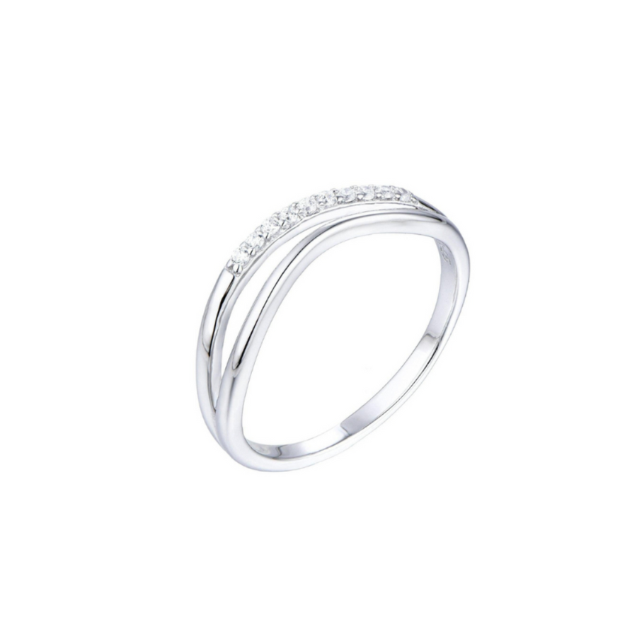 Sterling Silver Ring with White Topaz