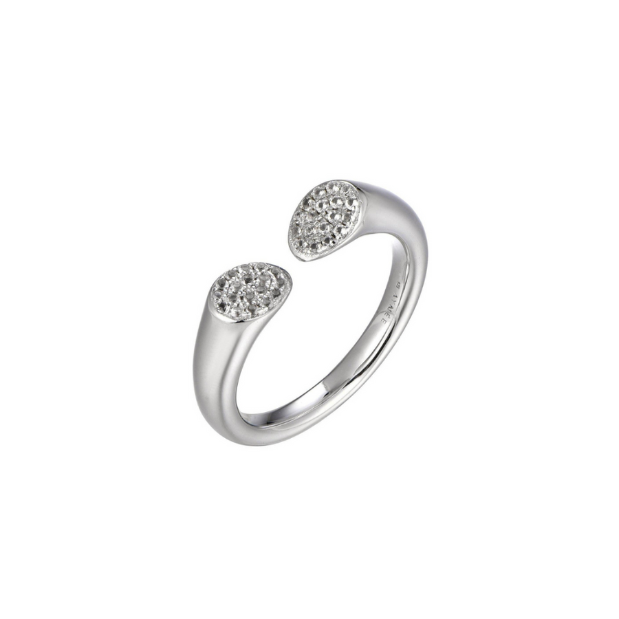 Sterling Silver Ring with Natural White Topaz