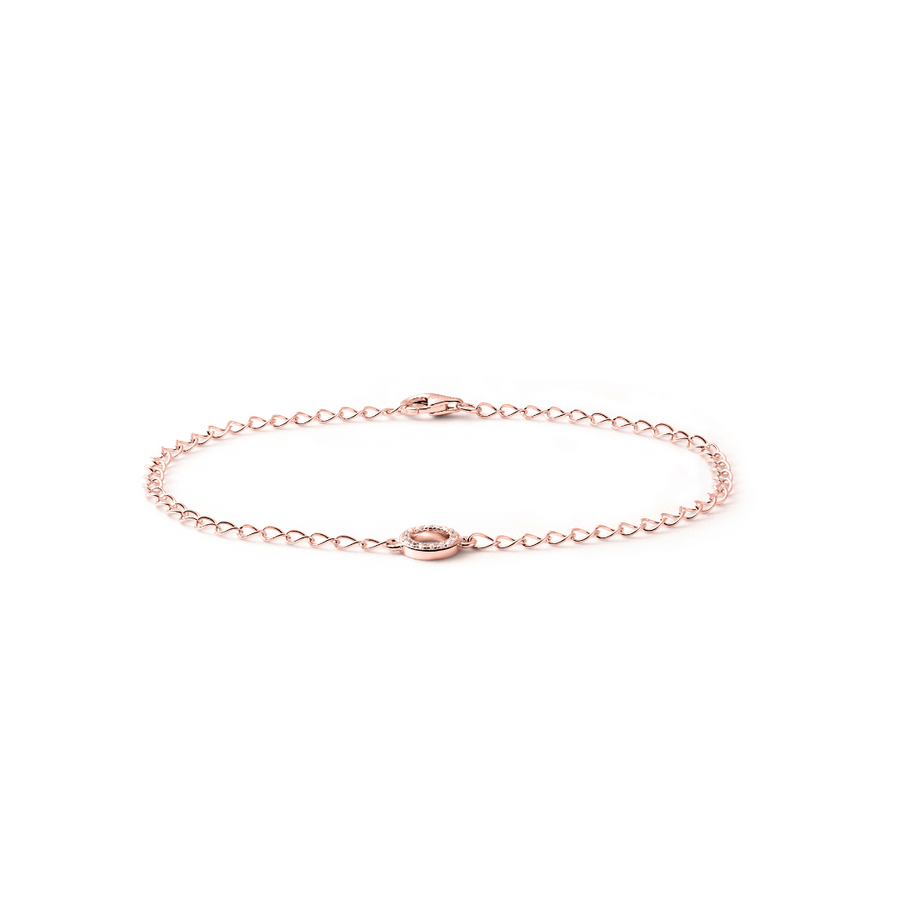 18K Rose Gold Vermeil Bracelet with White Topaz