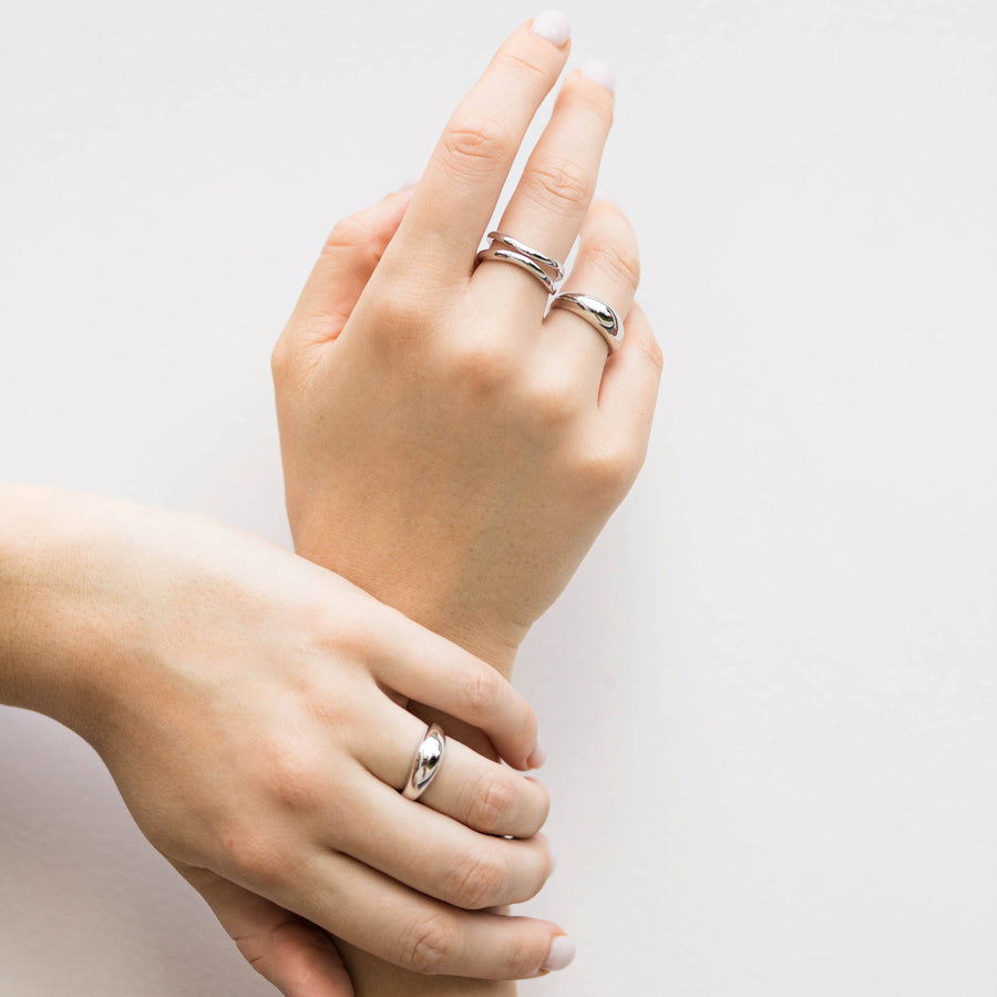 Sterling Silver Puffed Ring