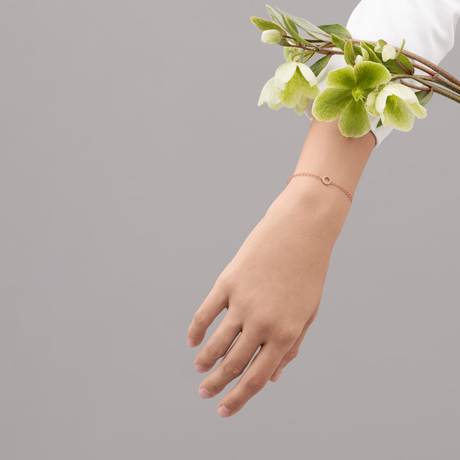 18K Rose Gold Vermeil Bracelet with White Topaz