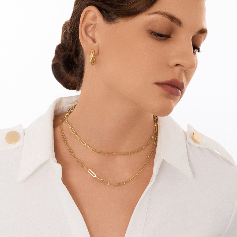 18K Gold Vermeil Tube Hoop Earrings Small