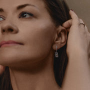 Sterling Silver Earrings with White Topaz