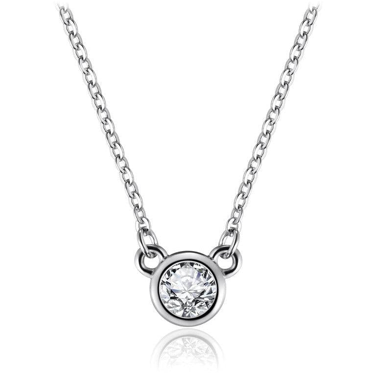 Sterling Silver Necklace with White Topaz