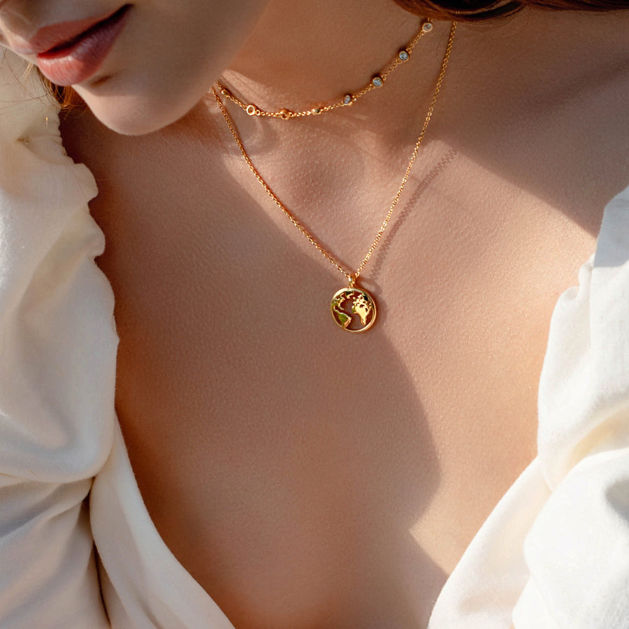 18K Gold Vermeil Globetrotter Necklace