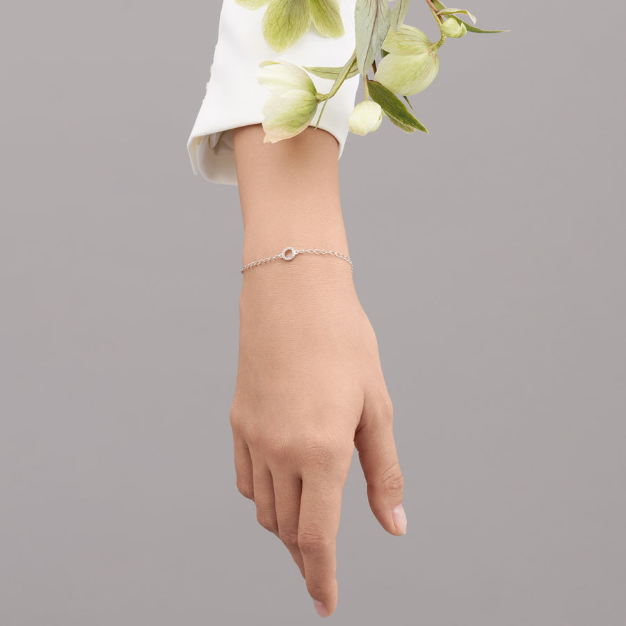 Sterling Silver Bracelet with White Topaz