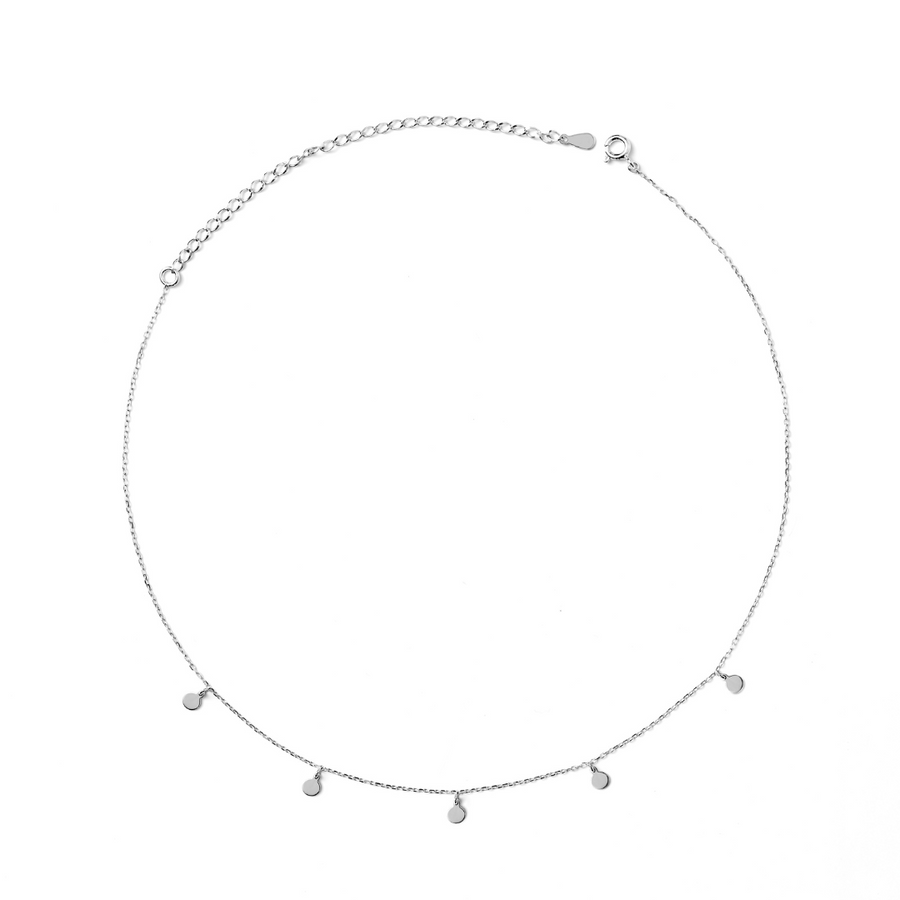 Sterling Silver Choker with Dangling Charms
