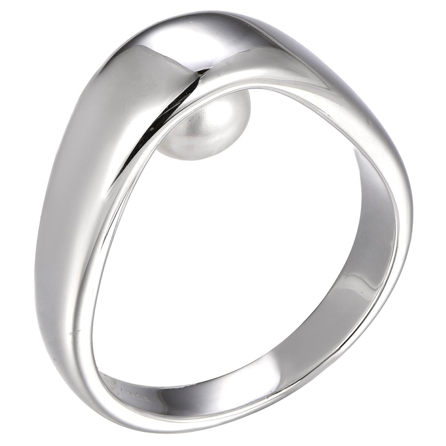 Sterling Silver Ring with Natural Freshwater Pearl