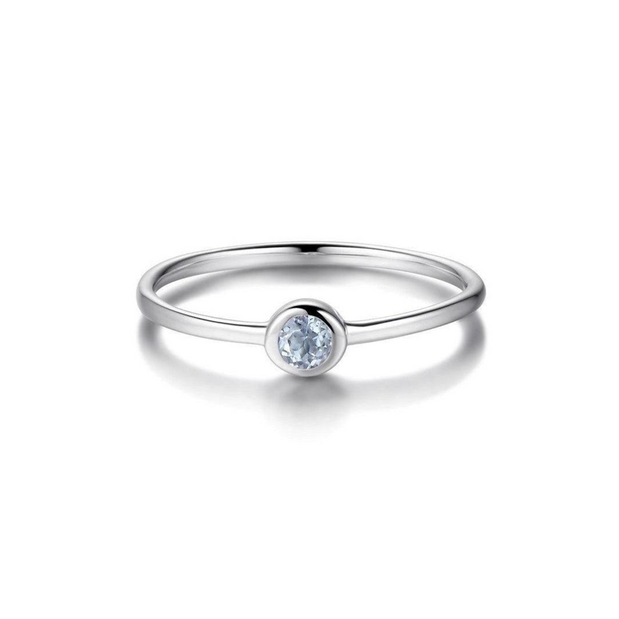 Sterling Silver Ring with Sky Blue Topaz