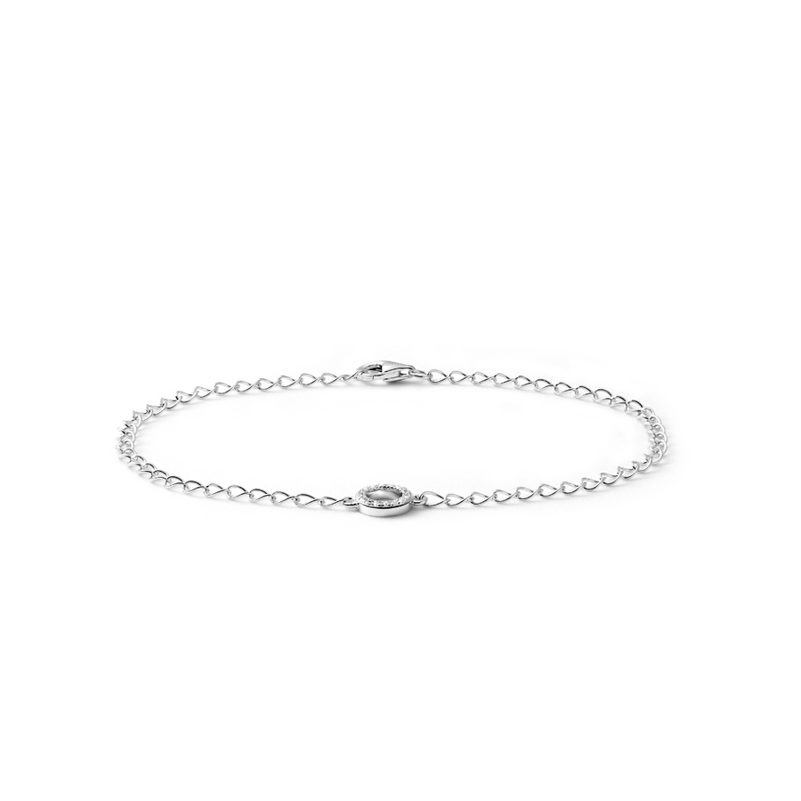 Sterling Silver Bracelet with White Topaz