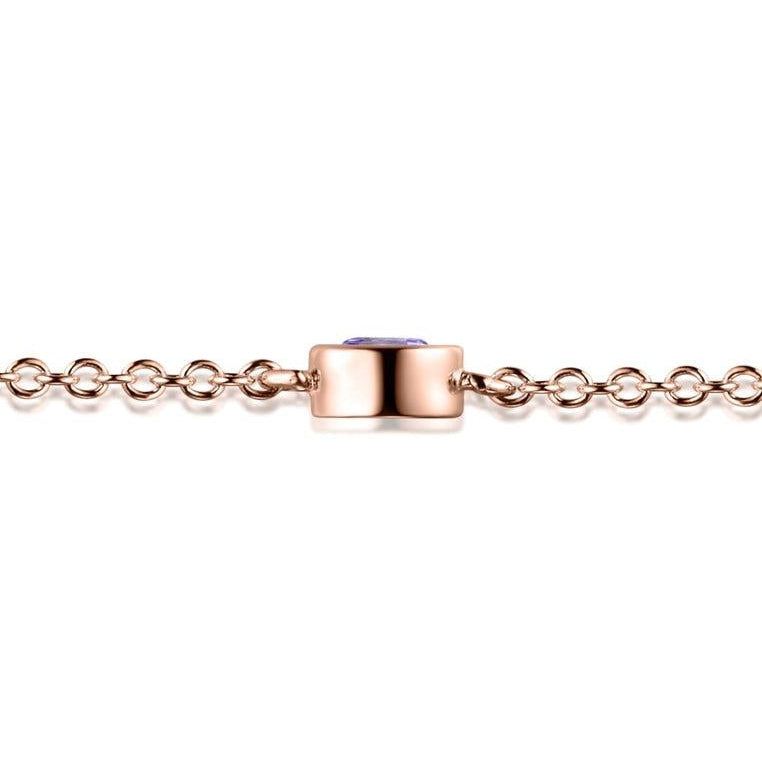 18K Rose Gold Vermeil Bracelet with Pink Amethyst